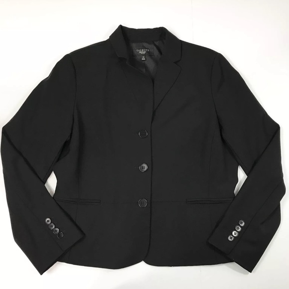 Talbots black 3 button blazer suit jacket - Picture 2 of 7